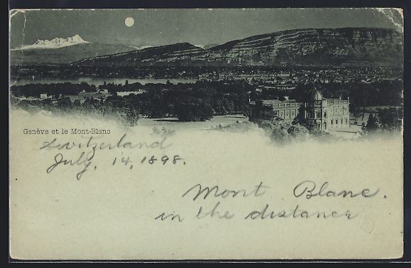 Cartoline postali: Mondschein-AK Genève, Vue Générale et – Usato da Berlin venduto da bartko-reher