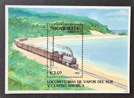 Nicaragua-Mi Block 198 ** (1991) Bahnmotive