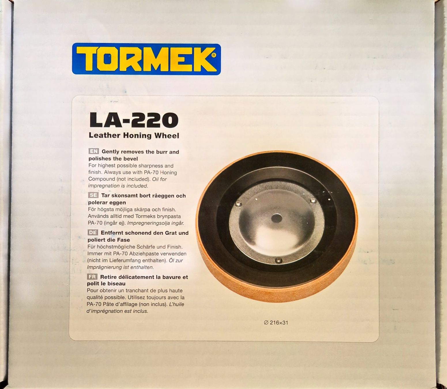 Smerigliatrici & Lucidatrici: Tormek Lederabziehscheibe 220mm – Nuovo (secondo la descrizione) da Oftringen venduto da Kopf2235 1