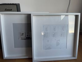 Ikea Bilderrahmen Ribba 50x50 weiss Holz Plexiglas