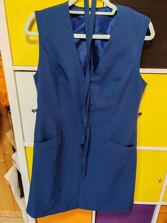 Damen Kleid ärmellos blau mit Taschen guter Zustand