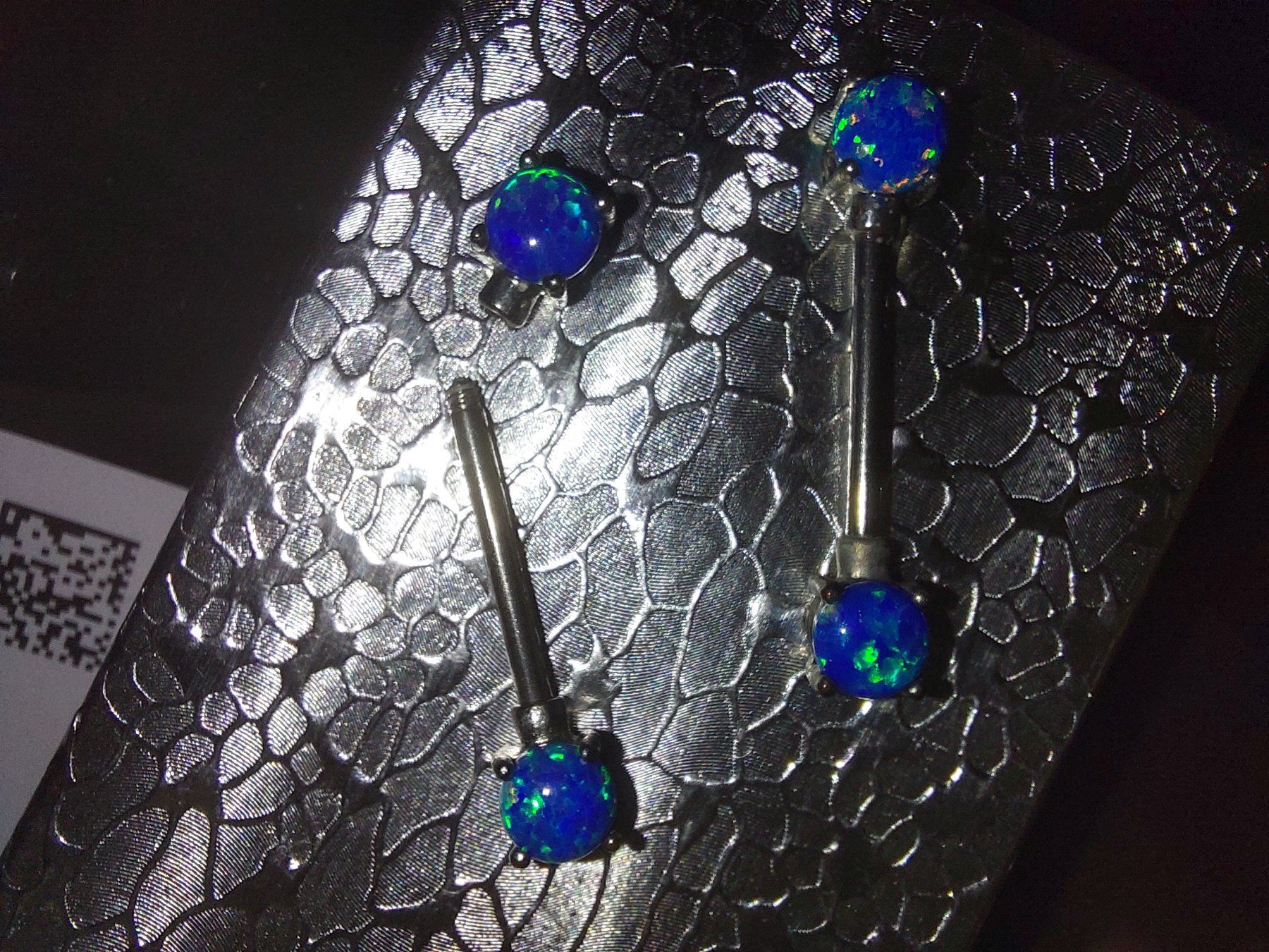Gioielli per piercing: Opal Nippelpiercing paar (1 defekt) – Nuovo (secondo la descrizione) da Gwatt (Thun) venduto da B.D.999 1