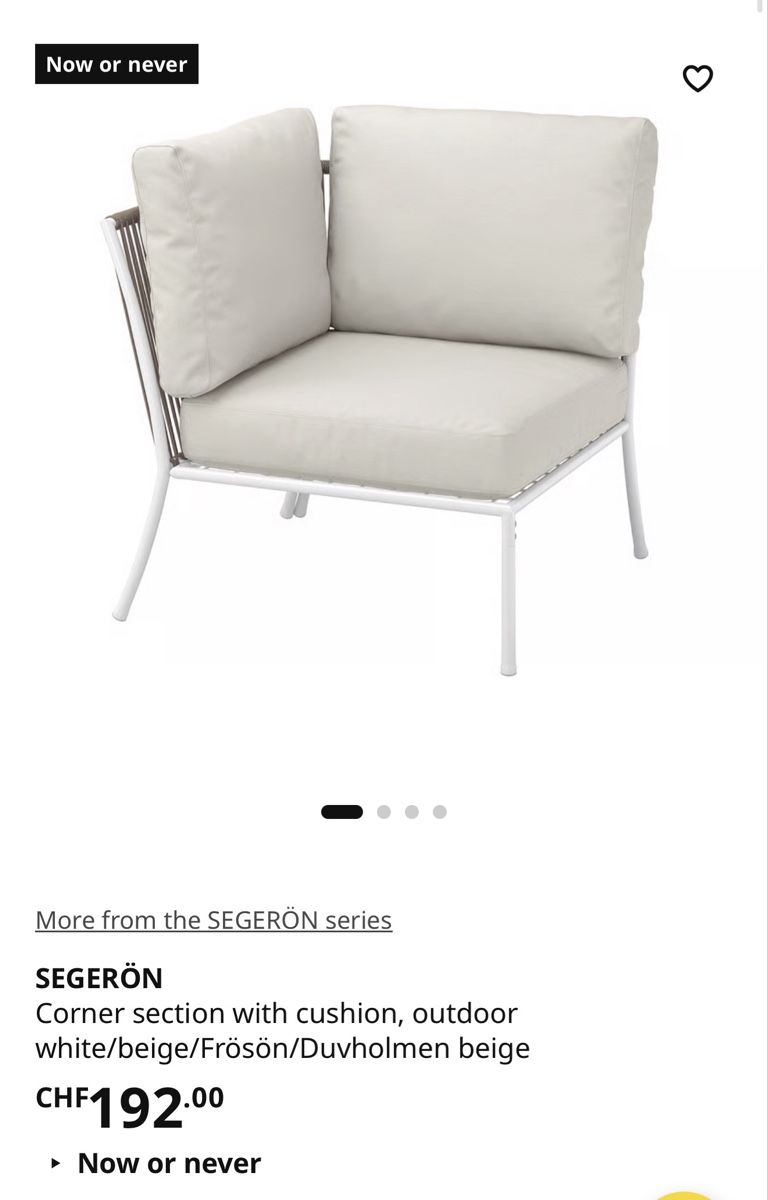 Ikea Poltrone: IKEA Segeron balcony sofa corner – Usato da Zürich venduto da vrc_5snh 1