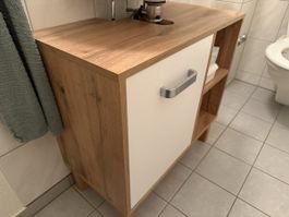 Waschtischunterschrank Holzoptik Weiss geölt guter Zustand