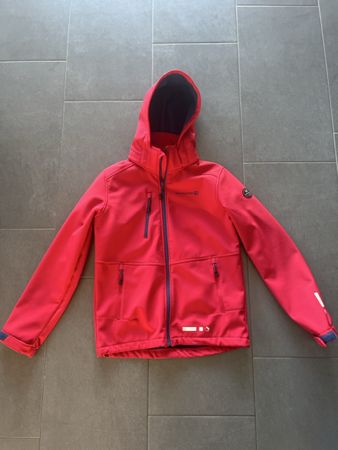 Trevolution Softshell Jacke, Rot, Gr.164, Abnehmbare Kapuze