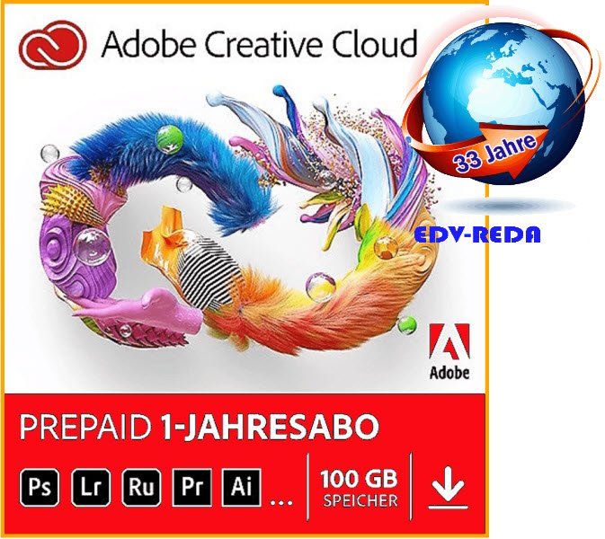Adobe Software: Adobe Creative Cloud All Apps, 1 Jahr für 2 PC/Mac 2024 – Neu (gemäss Beschreibung) aus Langenthal von  2