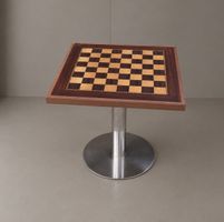 Tavolo da gioco con scacchiera in legno stato buono