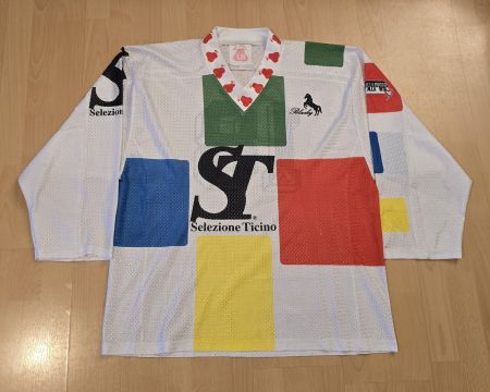 Selezione Ticino Eishockey Retro Trikot, Grosse L, Nr. 18