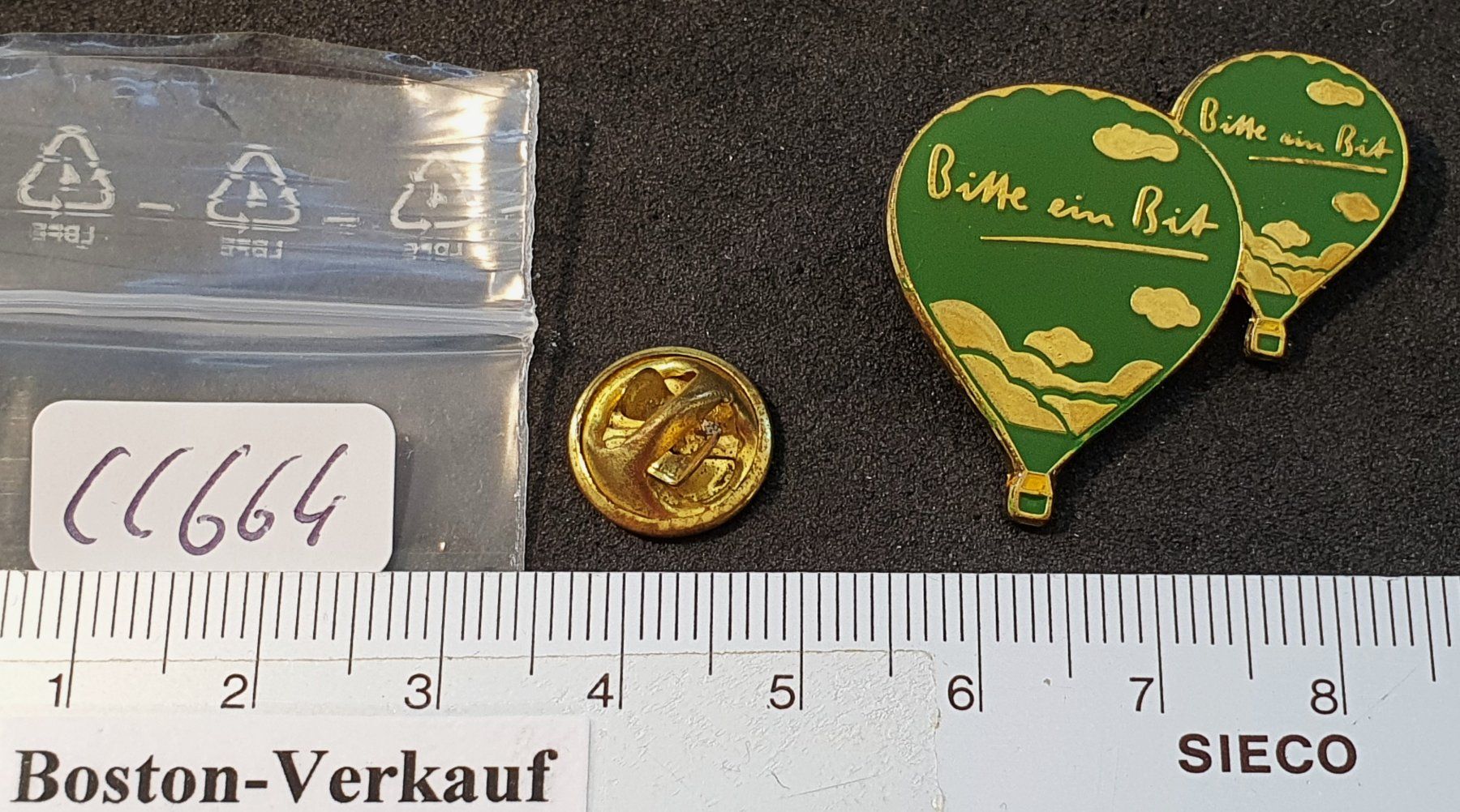 Placchette & Badge: CC664 - Pin Ballon Bier Bitte ein Bit – Usato da Reinach BL venduto da Boston-Verkauf 1