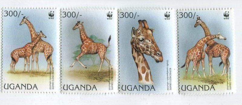 Tutti i francobolli: Briefmarken "Giraffen". Uganda – Nuovo e nell'imballaggio originale da Basel venduto da Butsch5