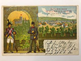 AK Gruss aus Weinfelden 28. Juni bis 4 Juli 1903 Litho