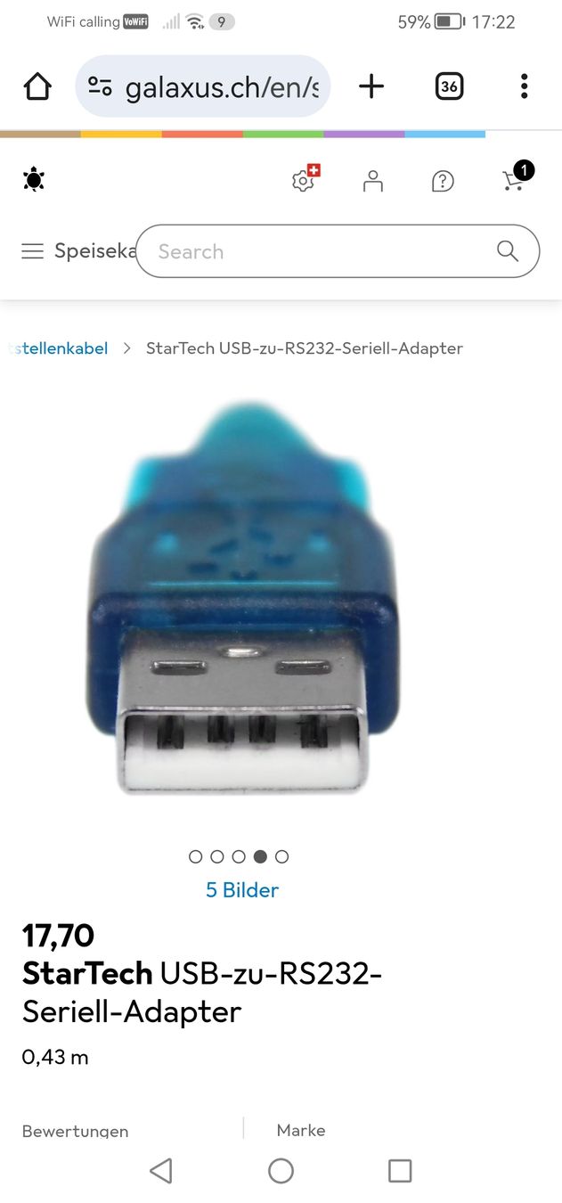 Unità & Adattatore: USB to Serial RS232 Adapter cable – Nuovo e nell'imballaggio originale da Pfäffikon ZH venduto da Gabriel64 1
