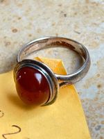 Vintage Silberring mit Karneol Edelstein (Grösse 58)