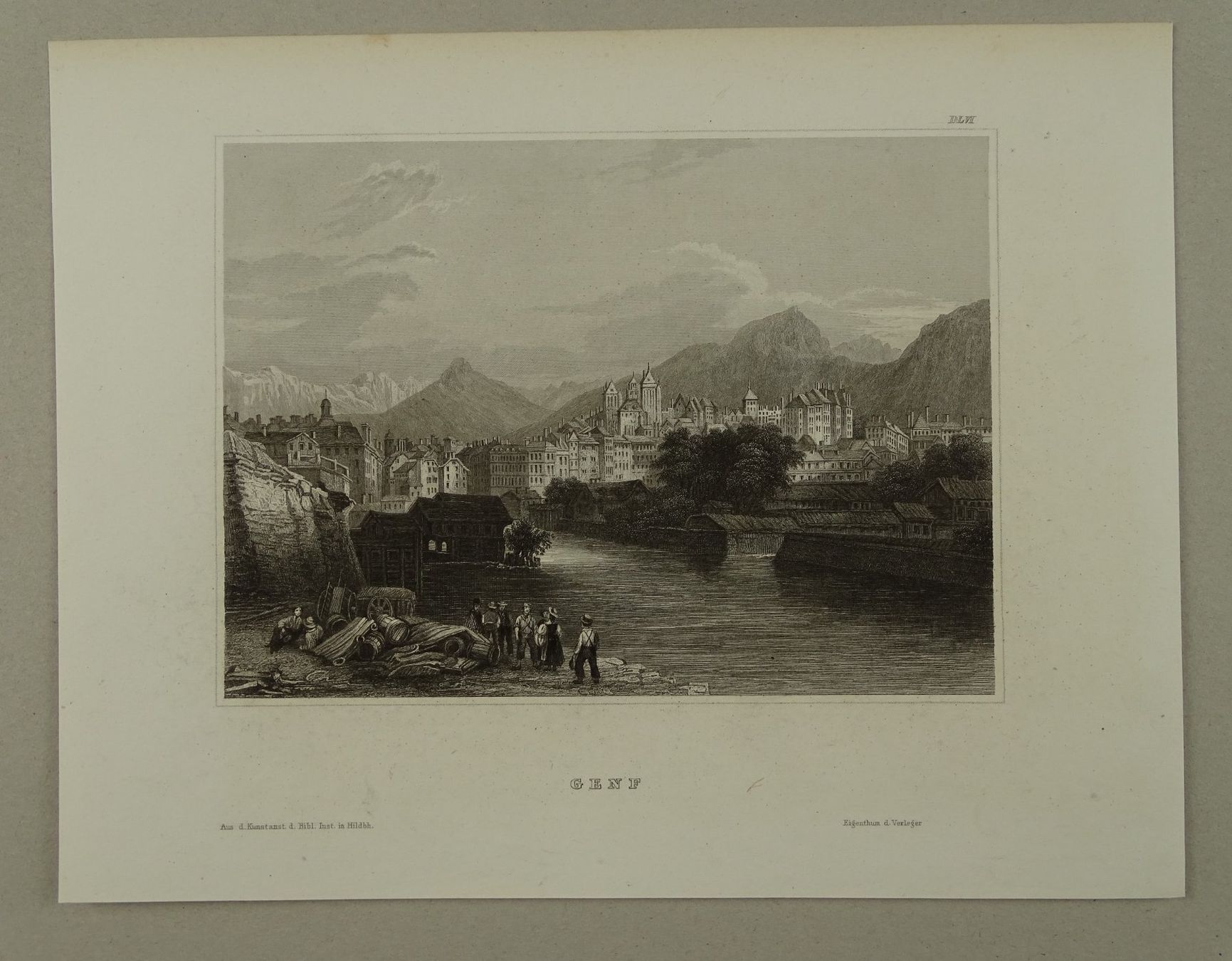 Incisioni: GENF, GENÈVE, STAHLSTICH 1859 – Usato da Grüningen venduto da Kartensammler 1