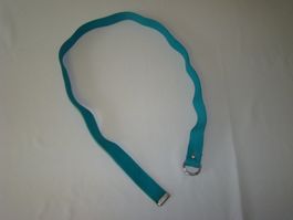 Flechtgürtel türkis grün mit D-Schnalle Länge 95cm