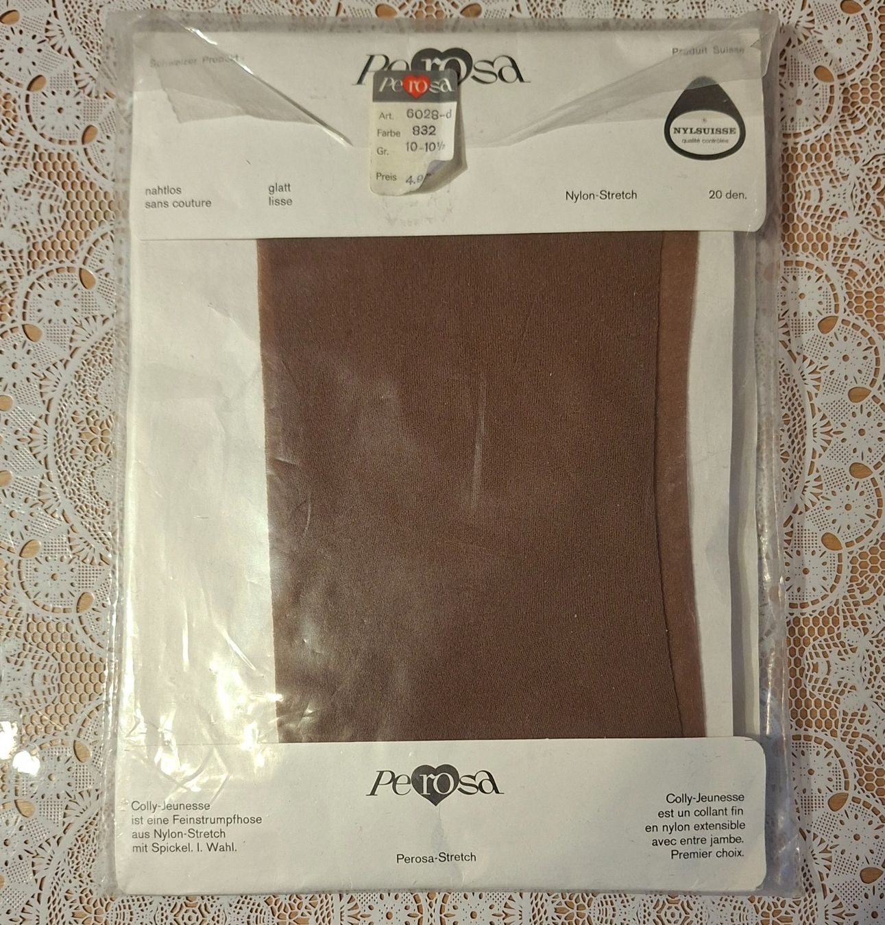 Calze & Collant: Perosa Colly Jeunesse Nylon Strumpfhose 20den Gr.L Hautfarbe – Nuovo e nell'imballaggio originale da Amriswil venduto da Celini3 1
