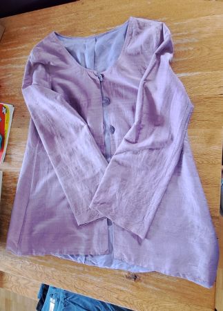 Natur-Seidenbluse / Hemd, selbergemacht und gefüttert