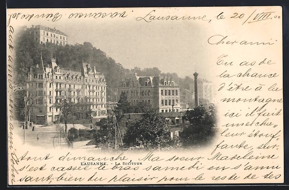 Cartoline postali: AK Lausanne, Le Solitude, 1900 – Usato da Berlin venduto da bartko-reher