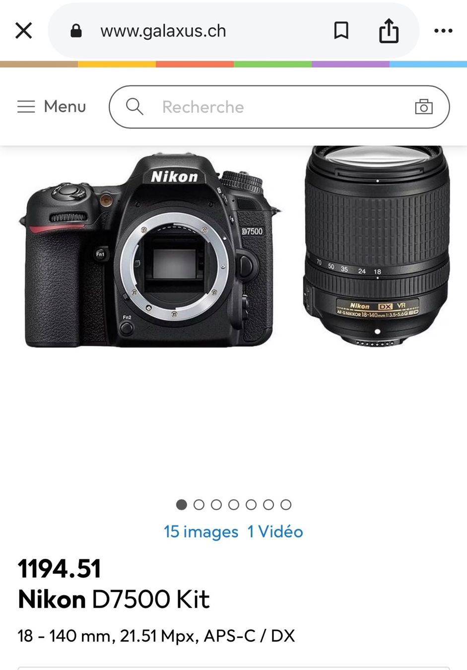 Nikon Kamera: Nikon D7500 Kit + Objectif 18 - 140 mm – Gebraucht aus Schliern b. Köniz von Hiel 4