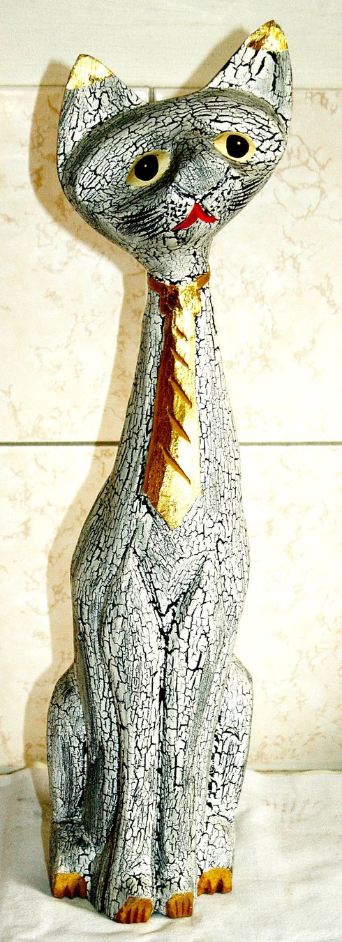 Statuette: Kater Silbergrau 52cm – Usato da Baar venduto da 2cvbaar