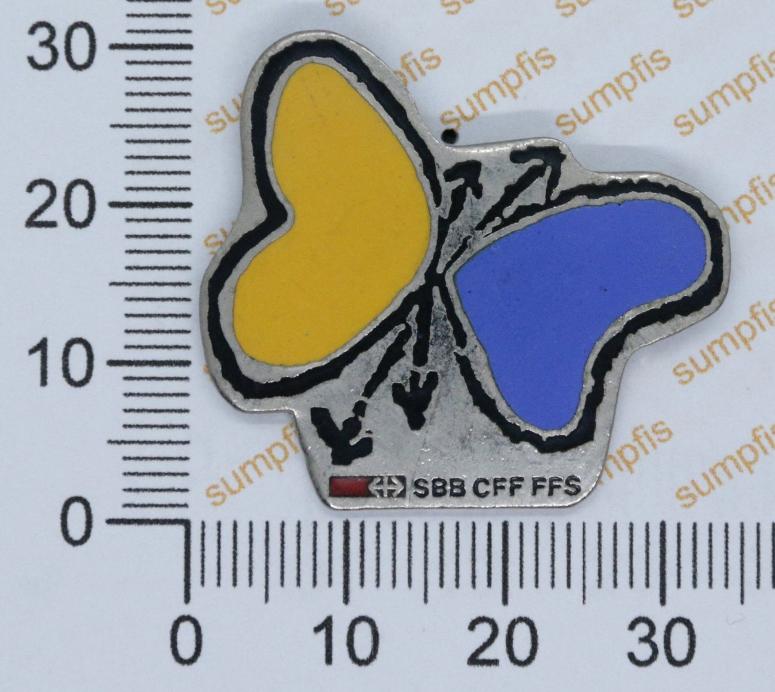 SBB/CFF/FFS Placchette & Badge: Pin SBB-CFF-FFS Schmetterling – Usato da Winterthur venduto da sumpfis