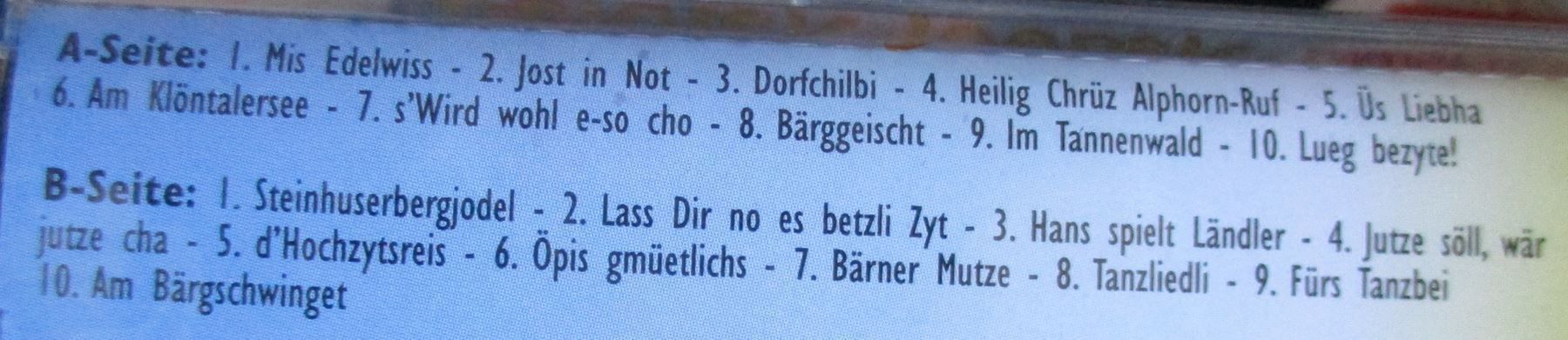 Kompaktkassetten: Alphorn und Jodel / Kassette / MC – Neu und originalverpackt aus Flumenthal von novbra 1