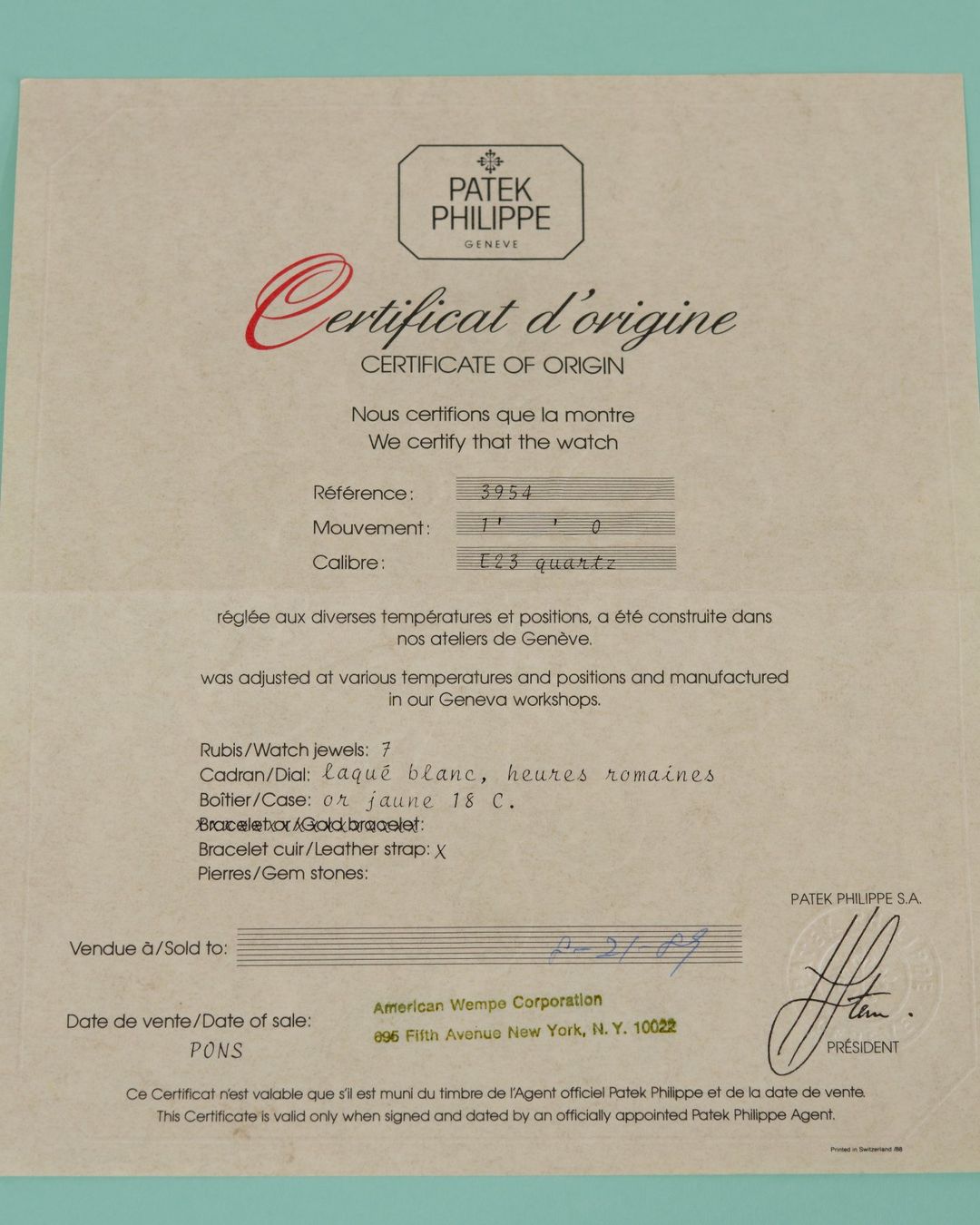 Patek Philippe Orologi: Patek Philippe Calatrava ref 3954J Full Set 1989 – Usato da Genève venduto da Prometheus_Watches 2