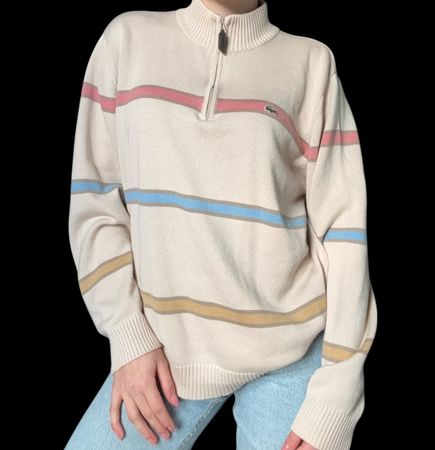 Lacoste Pullover Gr. M Beige Top Zustand!