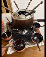 Fondue Set kompett mit Teller-Saucenschüssel gab/löff