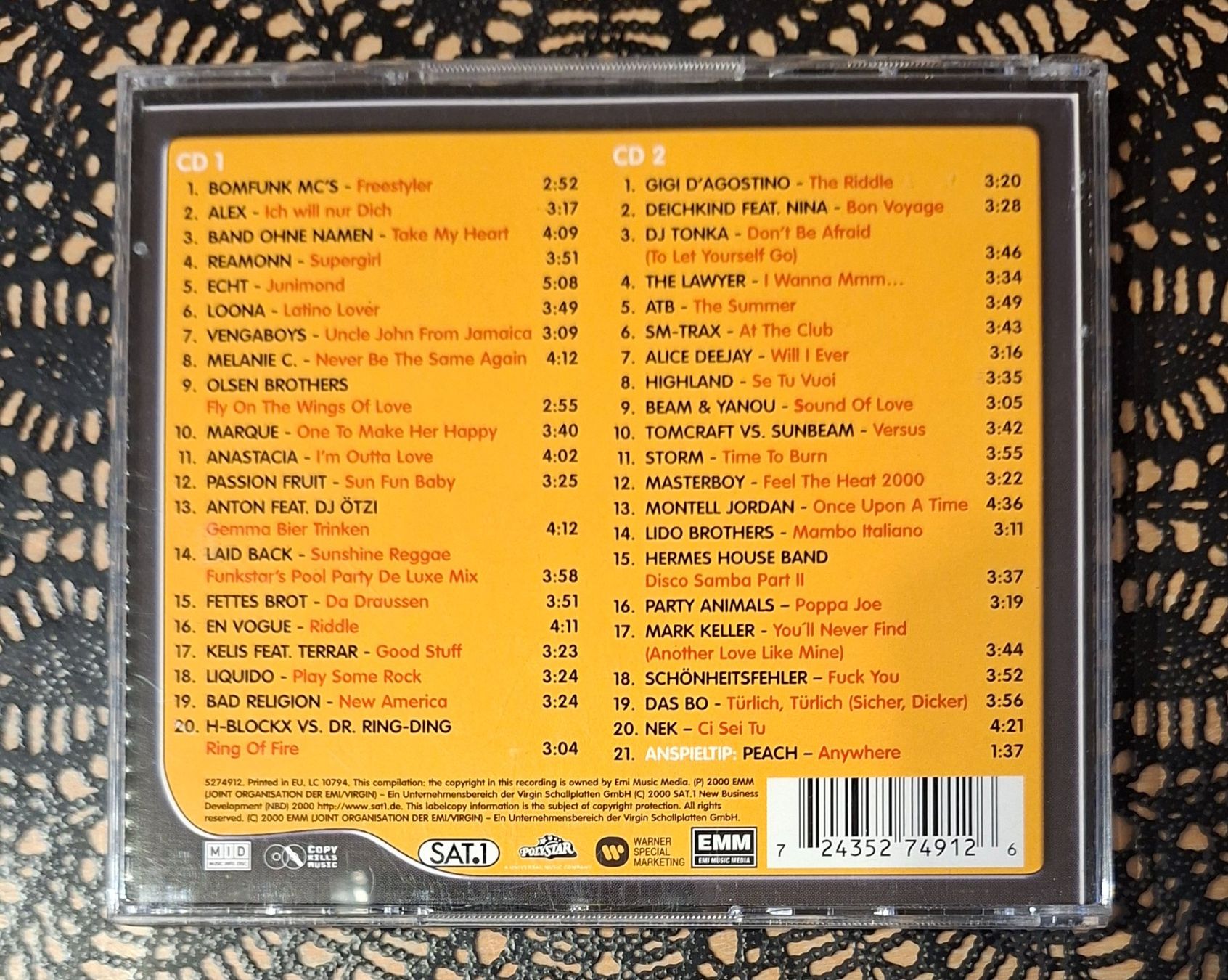 CD: Mega Hits 2000 Die Zweite, Pop Hit Compilation Sampler 2000 – Usato da Schönenberg TG venduto da breiti12 1
