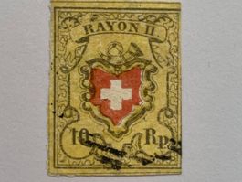 1850 Rayon II ZNr. 16II Typ4, mit ABART: Fehlendes Mundstück