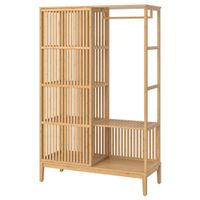 IKEA NORDKISA Kleiderschrank, offen/Schiebetür, Bambus NEU