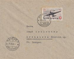 Flugpost Brief-Zürich-Genf-1944