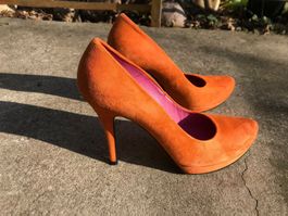 Buffalo Wildleder High Heels Grösse 40 orange
