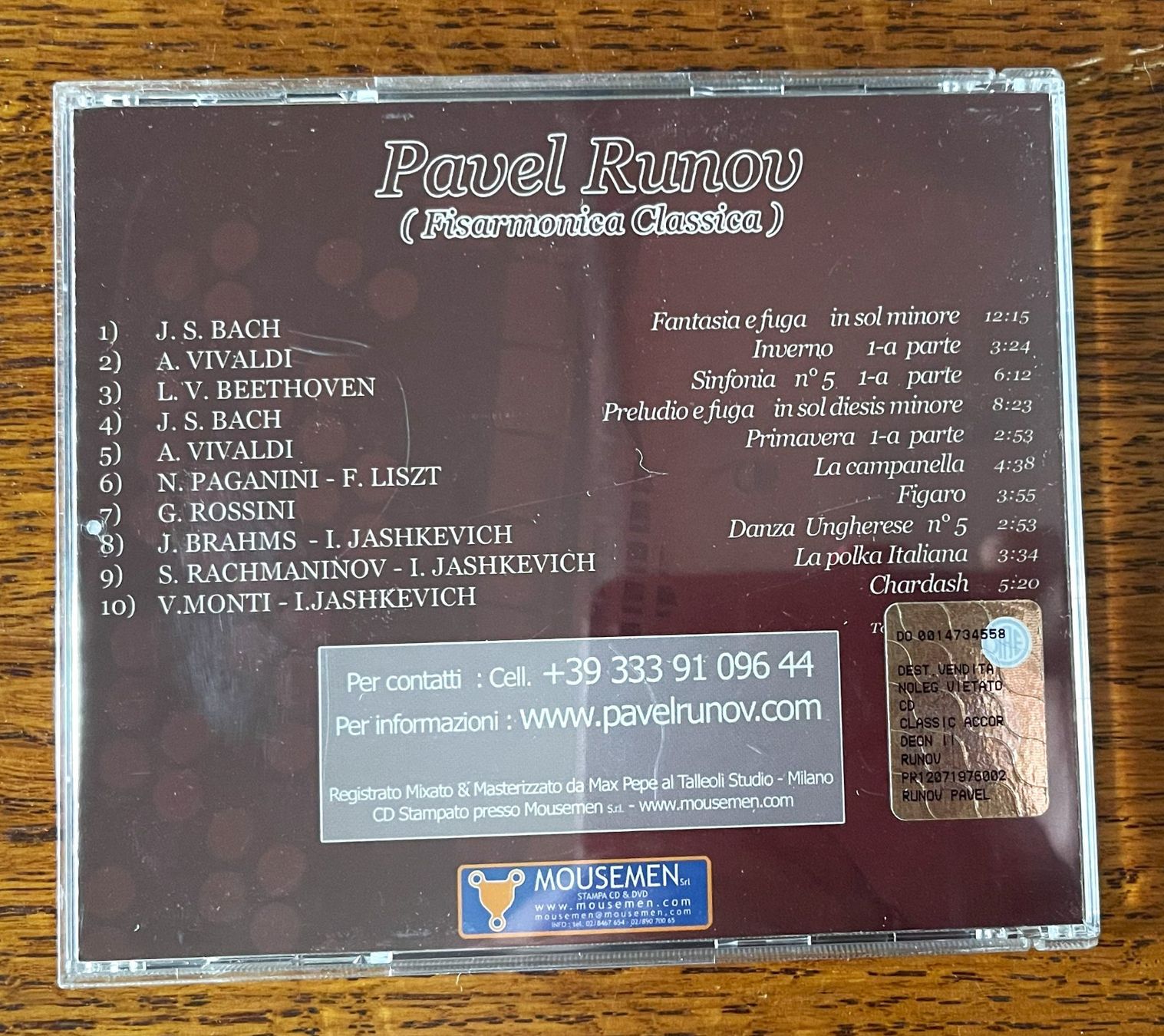 CD: Pavel Runov:(Fisarmonica Classica) CD – Usato da Oftringen venduto da Vucki 1