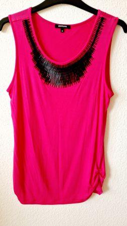 ❗ENDPREIS❗MORGAN edles Shirt pink, Glasstäbchen-Applikation