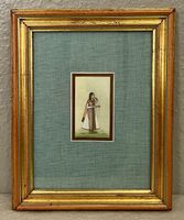 Peinture miniature sur os, Inde, magnifique cadre bois doré