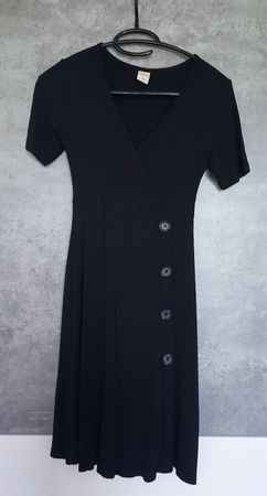 Kleid Zebra schwarz mit Knöpfen kurz Grösse XS
