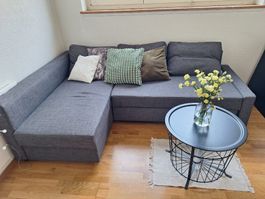 graues Eckbettsofa