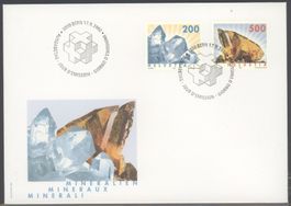 2002, FDC, Dauermarken Mineralien Nr. 1065–1066)