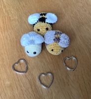 3 Gehäkelte amigurumi Schlüsselanhänger Bienen, handmade