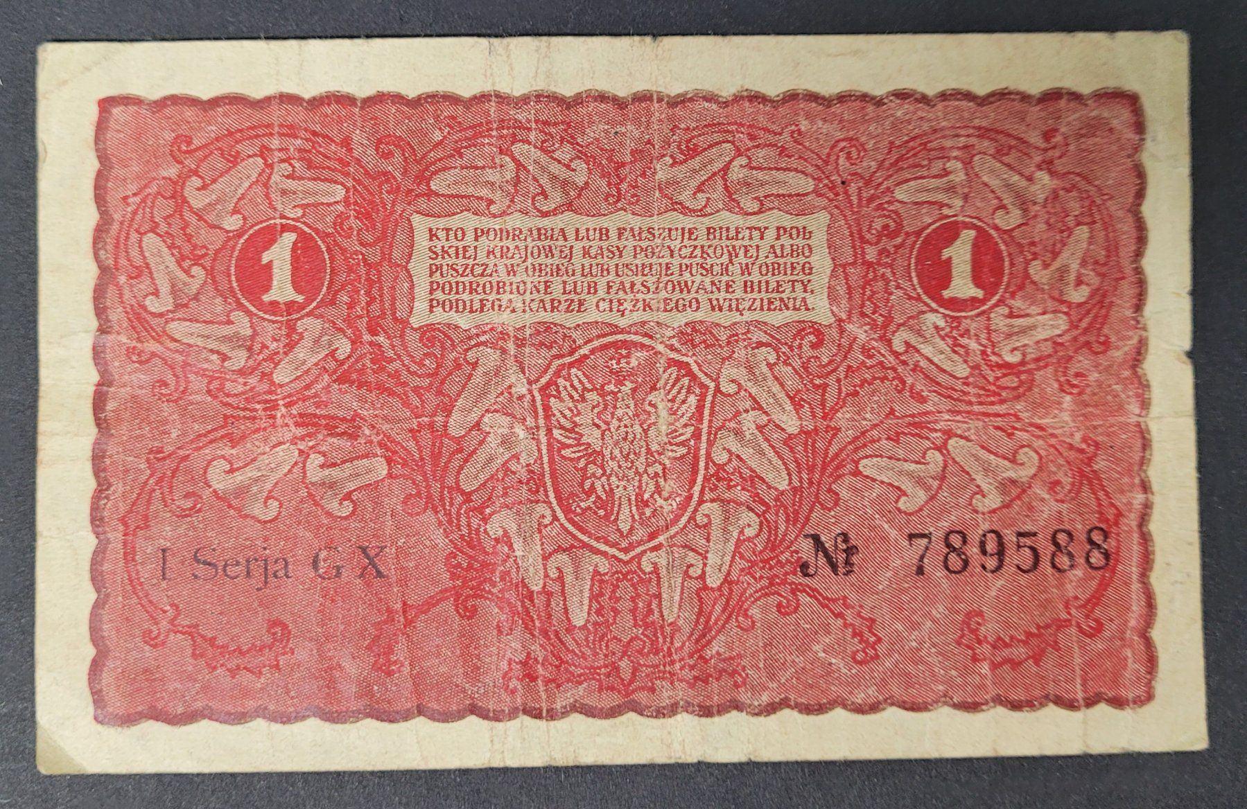 Banknoten: 1 MARKA / POLEN 1919 – Gebraucht aus Mumpf von antonio_schweiz_961 1