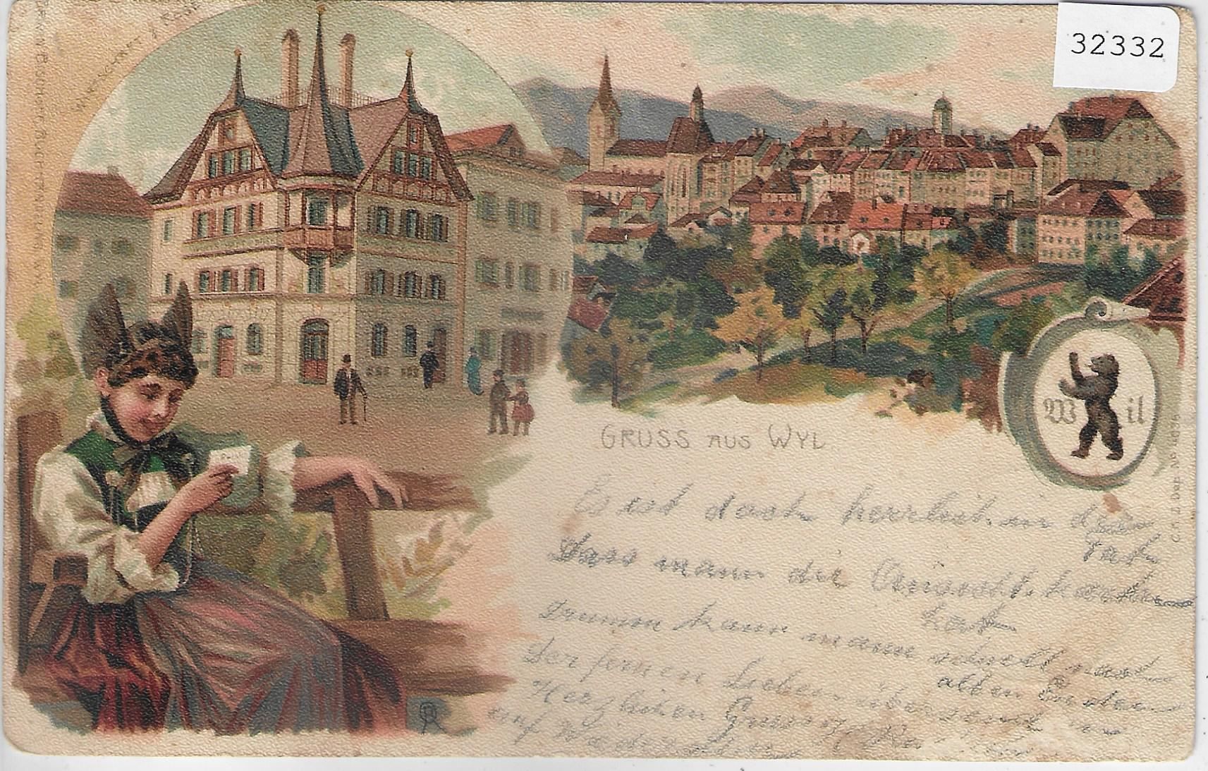 Ansichtskarten: Gruss aus Wyl Wil SG - Litho 1900 – Gebraucht aus Ettingen von Kartenplanet