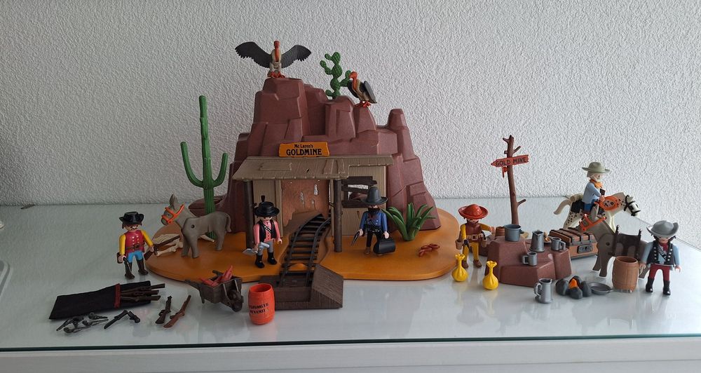 PLAYMOBIL Western 3802 - Mine D'Or - Complet Avec Figurines Cowboy