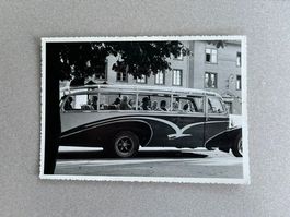 Postkarte sehr alt, Personentransportbus Kölliken