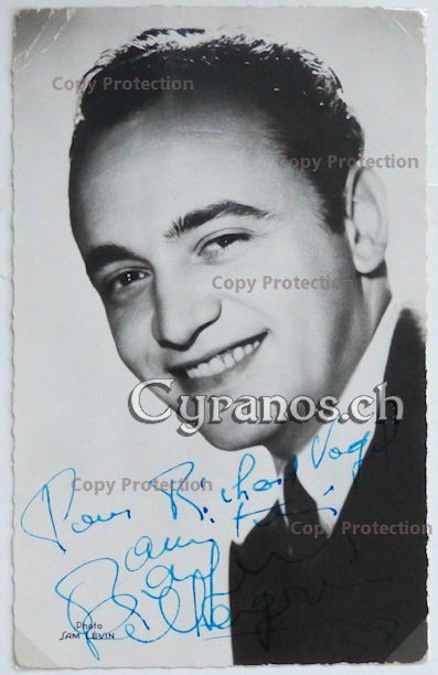 Autografi: Raymond Pellegrin (1925-2007) Schauspieler - Autogramm – Usato da Dietikon venduto da cyranos.ch
