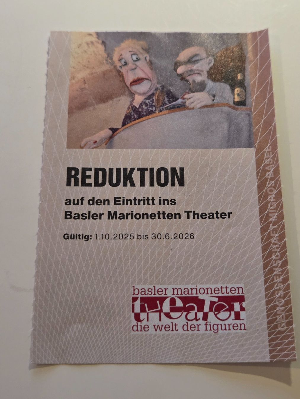 Buoni: Basler Marionetten Theater, Reduktion Eintritt – Usato da Liestal venduto da ITOlio