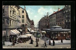 Genève, Place du Molard, Strassenbahn