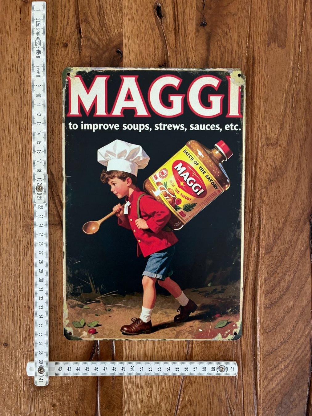 Cucine complete: Maggi - Schönes Blechschild - Küchengehilfe-  - neu – Nuovo e nell'imballaggio originale da Bremgarten AG venduto da Eurotiz 1