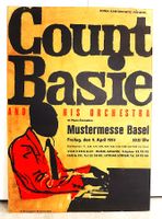 Count Basie, Jazz Plakat von 1954 aus der Mustermesse Basel